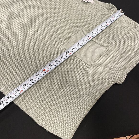 ~ Sincerely Jules XL Sweater Knit Sage Green Short Sleeves Anthropologie Mint - Picture 5 of 9